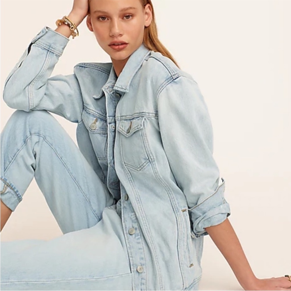 J. Crew Relaxed Oversized Denim Jacket Waterside Wash